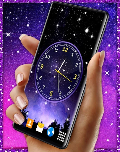 Night Sky Clock Live Wallpaper screenshot