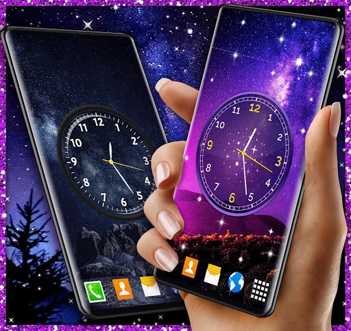 Night Sky Clock Live Wallpaper screenshot