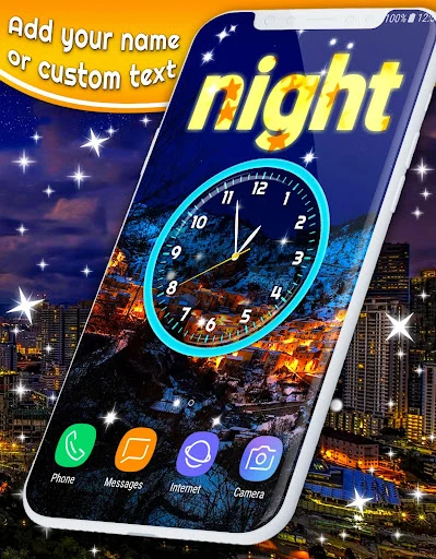 Night Sky Clock Live Wallpaper screenshot